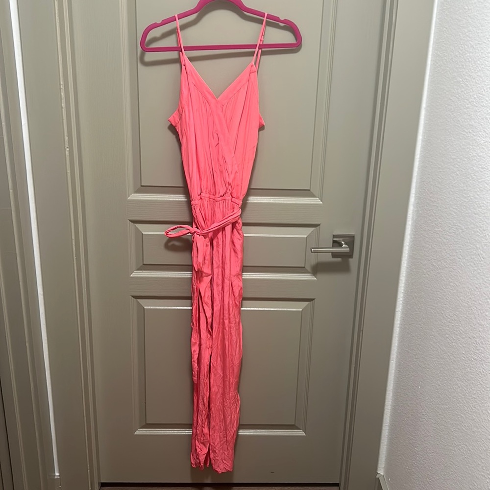 Alice & Trixie Silk Orange Jumpsuit with Tie Waist